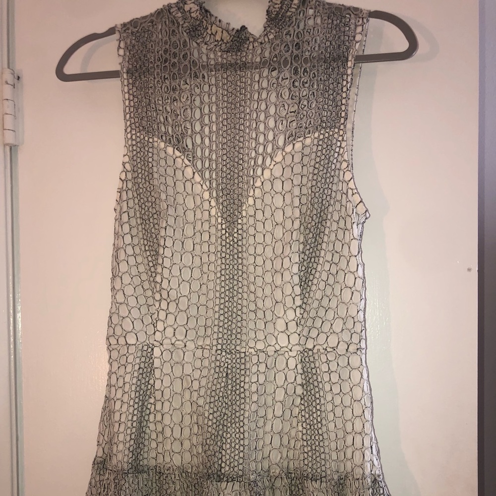 Boutique white and black laced romper